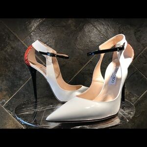 Jimmy Choo White and Red Stiletto Heels